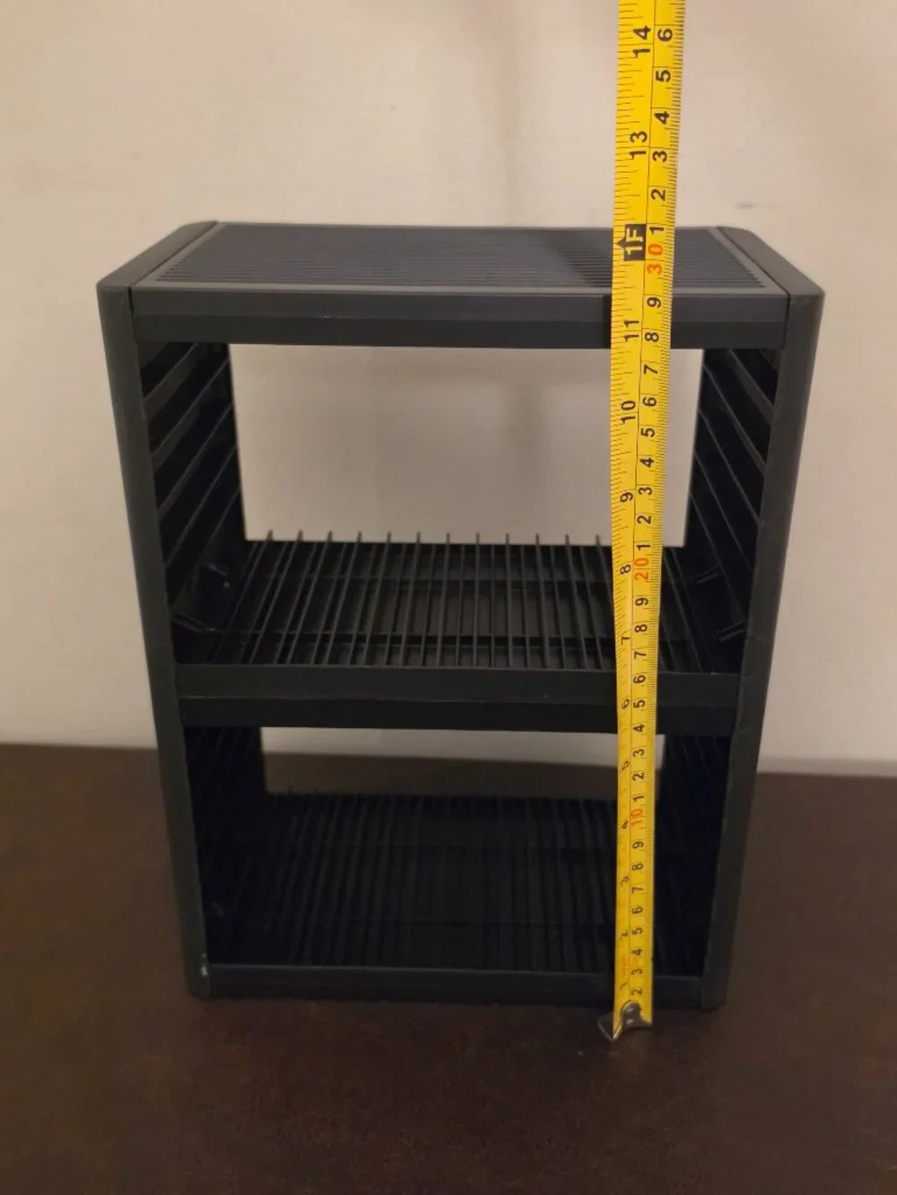 Vintage Open Stock 30 CD Storage Jewel Case Holder Rack Black